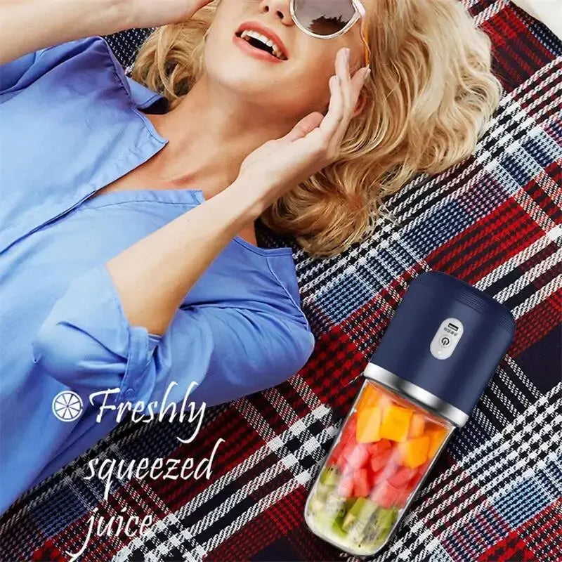 Presse-agrumes électrique portable de petite taille avec lame en acier inoxydable, presse-agrumes automatique pour fruits et smoothies, mixeur à glace pilée