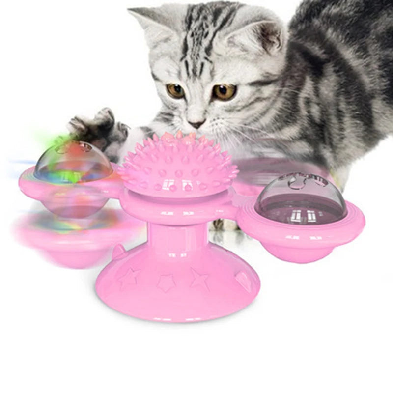 Jouet Interactif pour Chats - Jeu de Puzzle avec Plateau Tournant pour Chatons