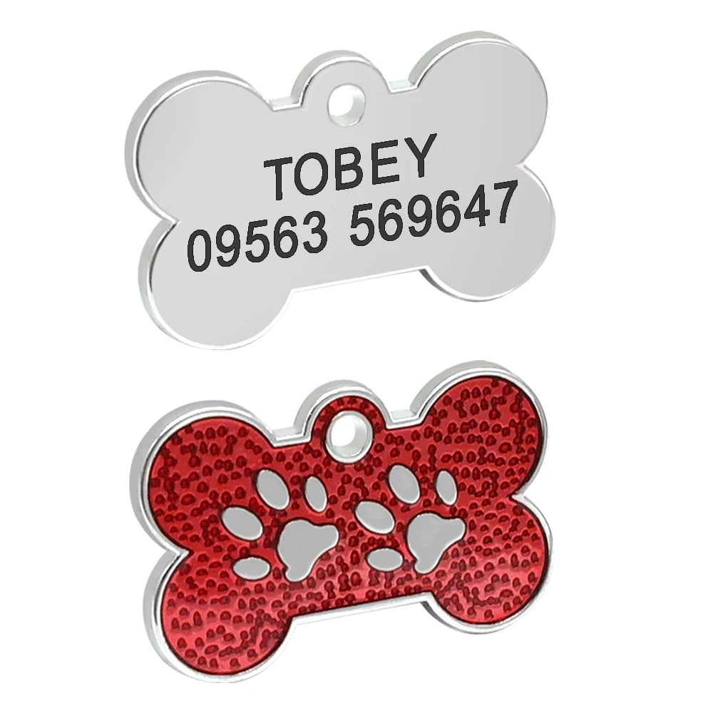 Médaille d'Identification Personnalisée avec Strass pour Chiens et Chats