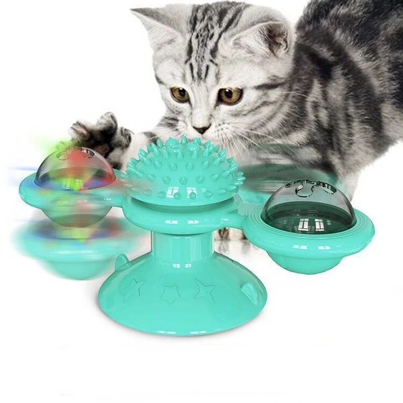 Jouet Interactif pour Chats - Jeu de Puzzle avec Plateau Tournant pour Chatons