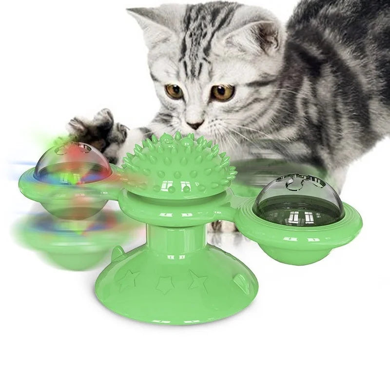Jouet Interactif pour Chats - Jeu de Puzzle avec Plateau Tournant pour Chatons
