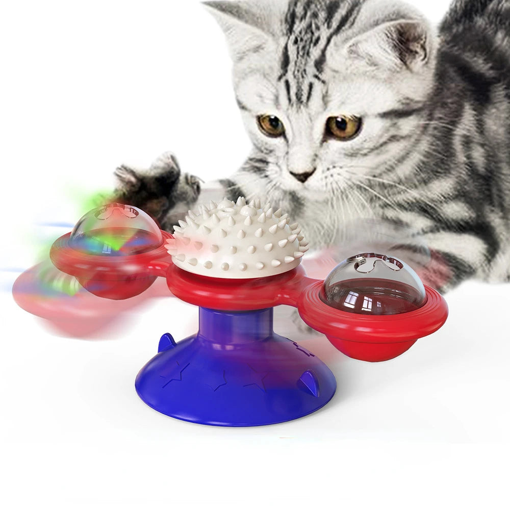 Jouet Interactif pour Chats - Jeu de Puzzle avec Plateau Tournant pour Chatons