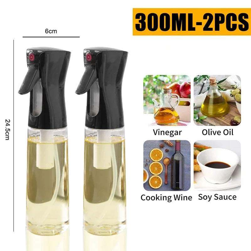 Vaporisateur d'huile 200/300/500 ml pour cuisine, ménage, comestible, huile d'olive, réservoir d'huile atomisée, vaporisateur pour friteuse à air
