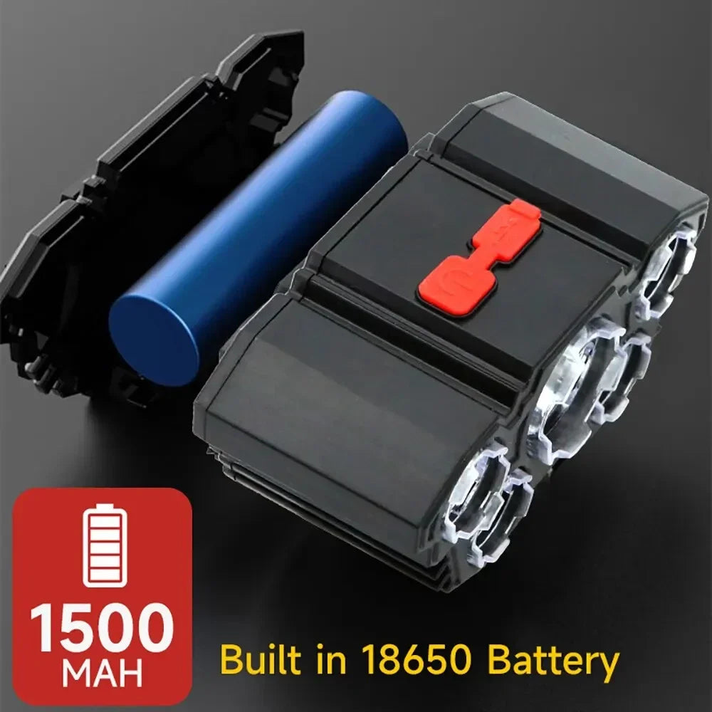 Lampe de poche rechargeable à 5 LED avec batterie 18650 intégrée