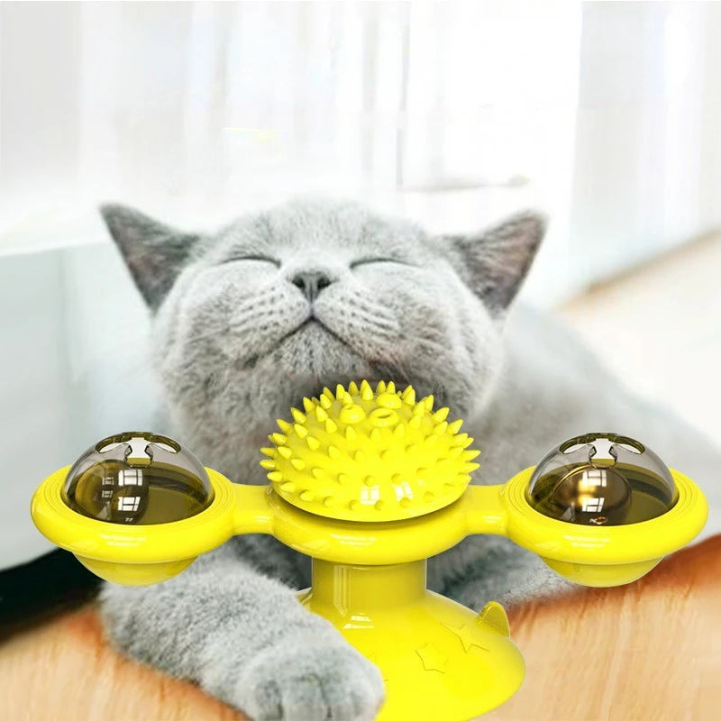 Jouet Interactif pour Chats - Jeu de Puzzle avec Plateau Tournant pour Chatons