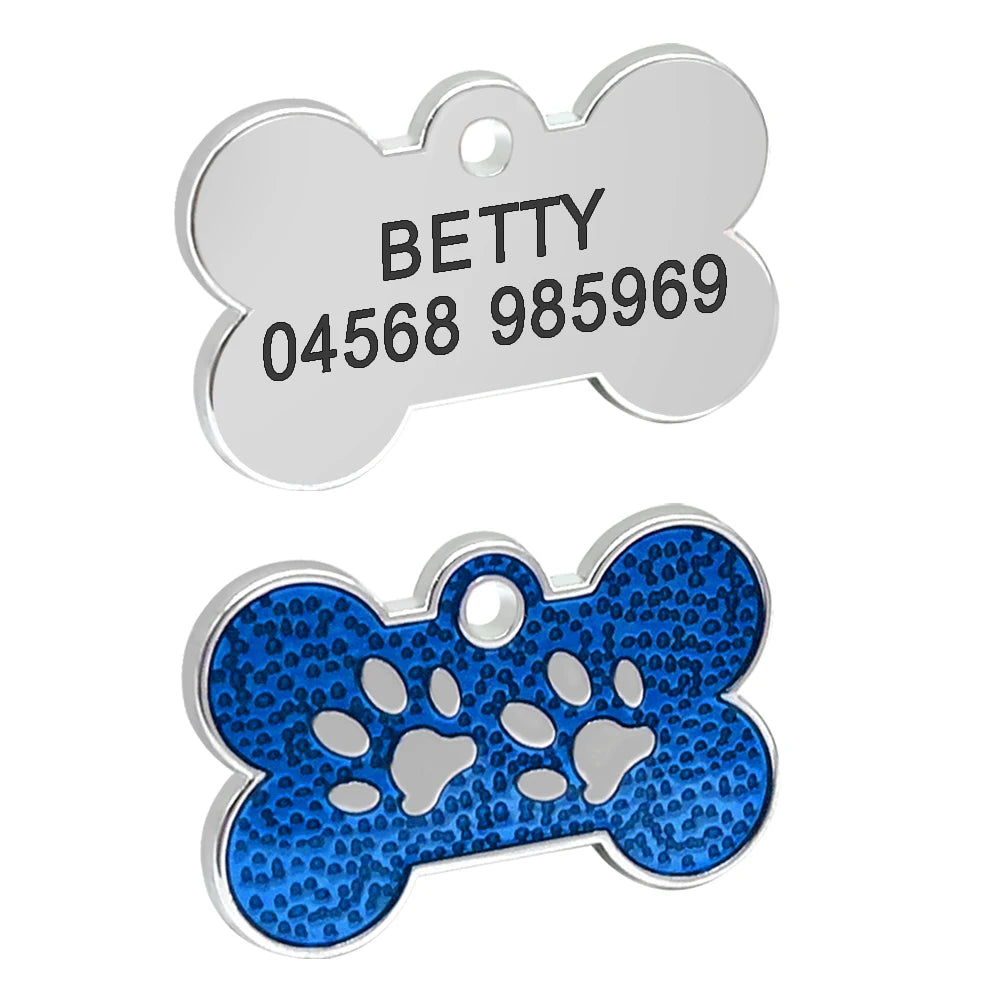 Médaille d'Identification Personnalisée avec Strass pour Chiens et Chats