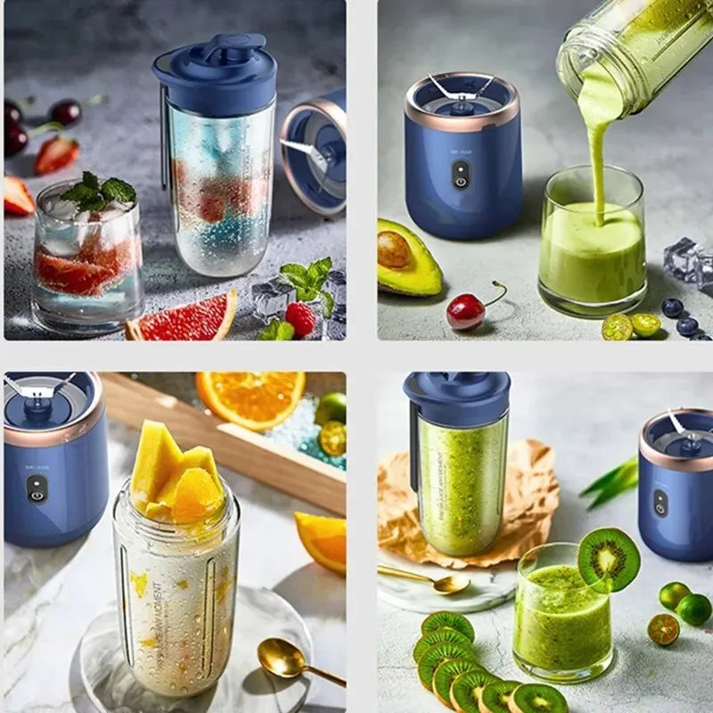 Presse-agrumes électrique portable de petite taille avec lame en acier inoxydable, presse-agrumes automatique pour fruits et smoothies, mixeur à glace pilée
