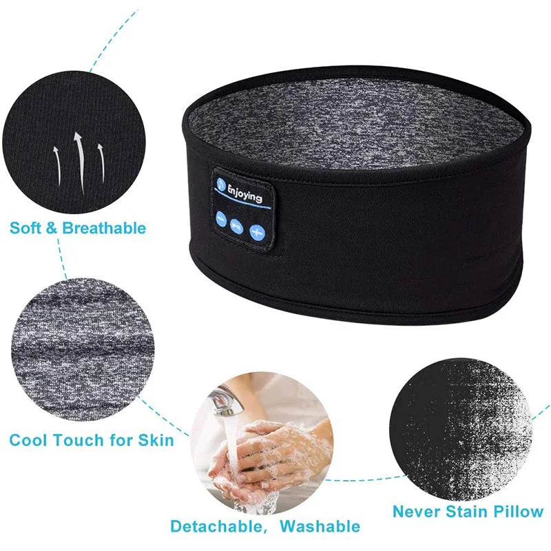 Écouteurs Bluetooth Fone, bandeau de sport, casque sans fil élastique, masque pour les yeux, casque Bluetooth sans fil, bandeau