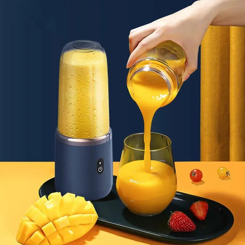 Presse-agrumes électrique portable de petite taille avec lame en acier inoxydable, presse-agrumes automatique pour fruits et smoothies, mixeur à glace pilée