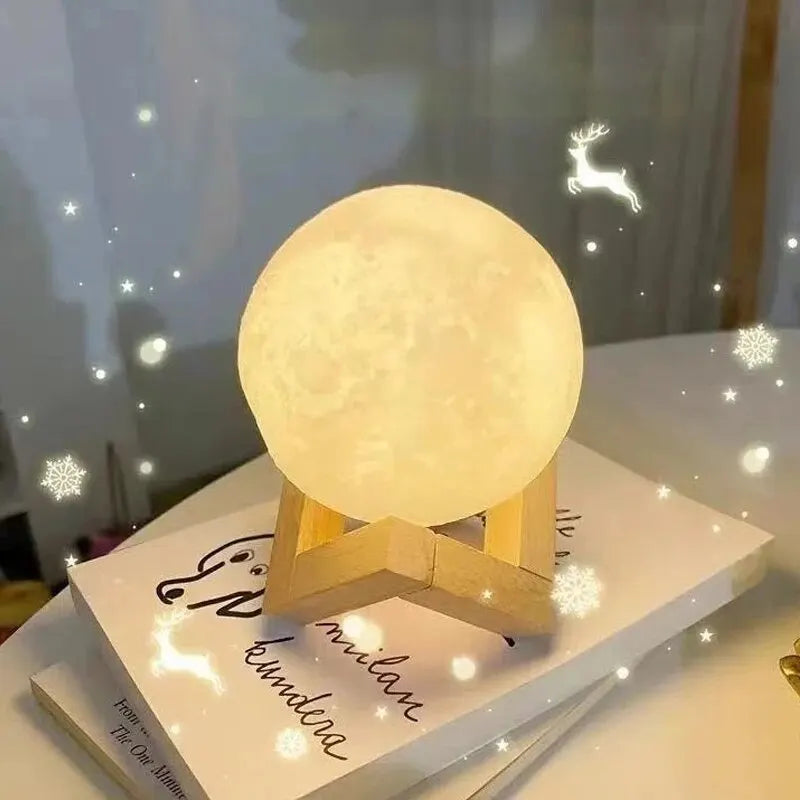 Lampe planète lune galaxie 8 cm à monter soi-même, veilleuse artistique, peinture graffiti, cadeau d'anniversaire, décoration de chambre à coucher, salon (avec support)