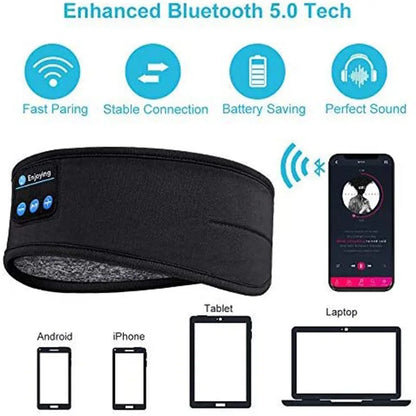 Écouteurs Bluetooth Fone, bandeau de sport, casque sans fil élastique, masque pour les yeux, casque Bluetooth sans fil, bandeau