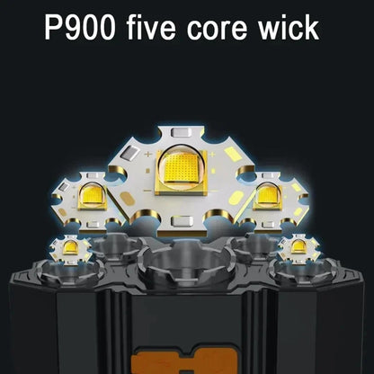 Lampe de poche rechargeable à 5 LED avec batterie 18650 intégrée